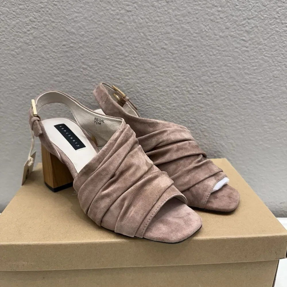 Sanctuary Regal Slouchy Asymmetric Sandal Desert Taupe - Size 7.5 M New